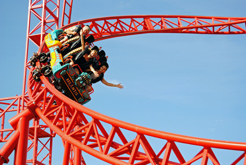 BELANTIS Freizeitpark, Achterbahn Hurracan, Foto: Andreas Schmidt, leipzig.trave