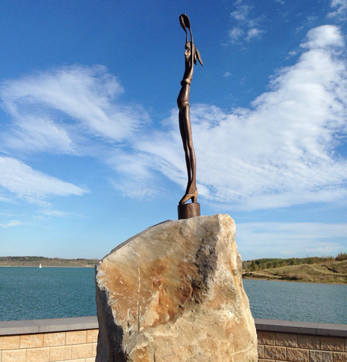 Bronze Bella Gruna am Störmtaler See, Künstler Jürgen Raiba, Foto: © leipzigim.de