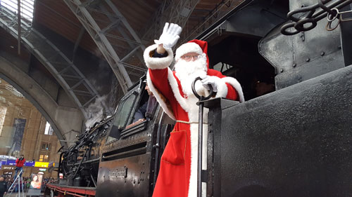 Veranstaltung in/um Leipzig: Ankunft des Weihnachtmanns mit der historischen Dampflok