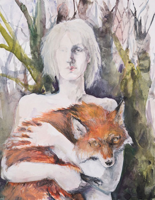 Der Fuchs und die Prinzessin - Aquarell von Florentine Joop