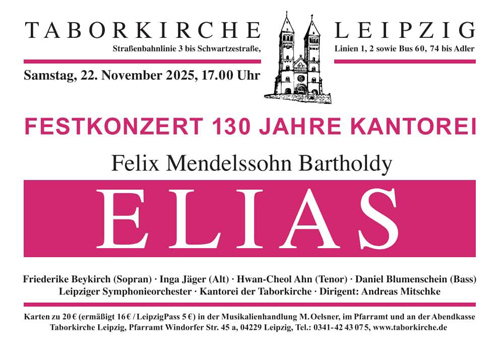 Veranstaltung in/um Leipzig: »ELIAS« – von Felix Mendelssohn Bartholdy