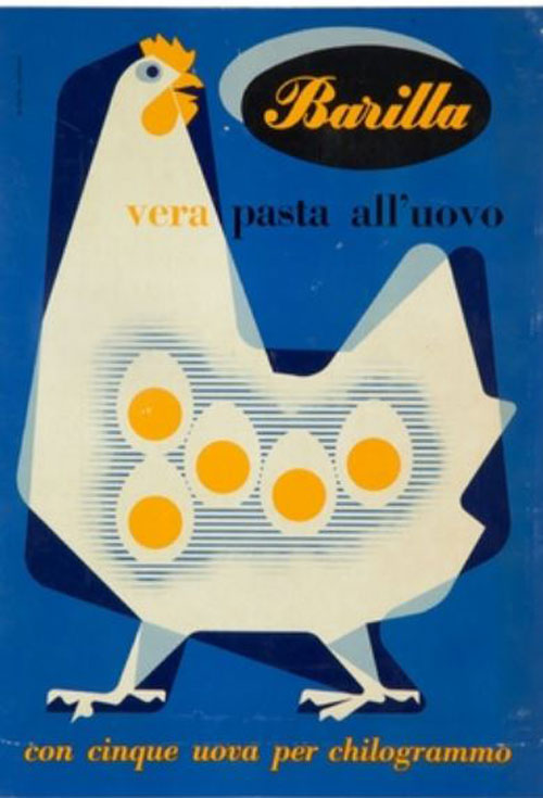 Erberto Carboni, la pasta di buon appetito, Barilla, 1951. Plakat, HfG-Archiv Ulm / Museum Ulm