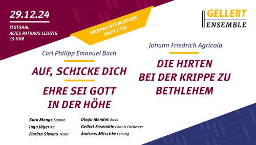 Auftakt der Ramler-Trilogie / Werke von J.F. Agricola und C.P.E.  Bach