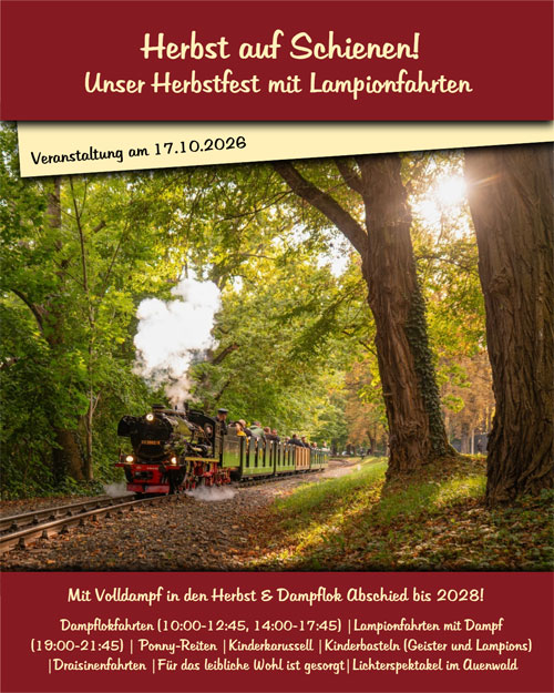 Herbstfest bei der Parkeisenbahn am Auensee, Foto: PR