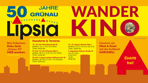 Das Lipsia-Wanderkino lädt die Grünauer und interessierte Leipziger ein, den Stadtteil neu zu entdecken.
